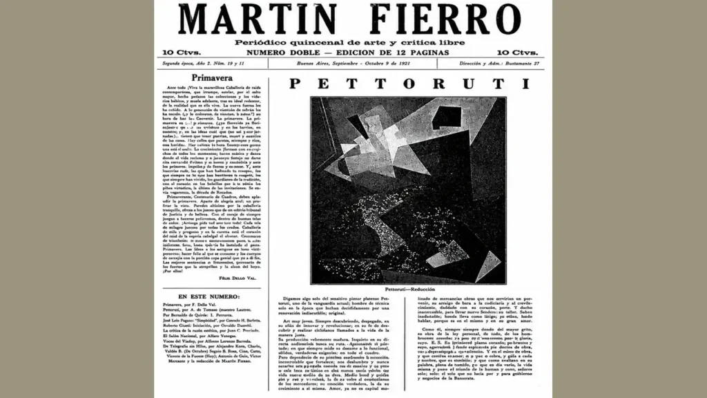 Pese a las fuerzas críticas, ataques a sus obras y a su personas, la revista Martín Fierro salió a respalda al Emilio Petorutti