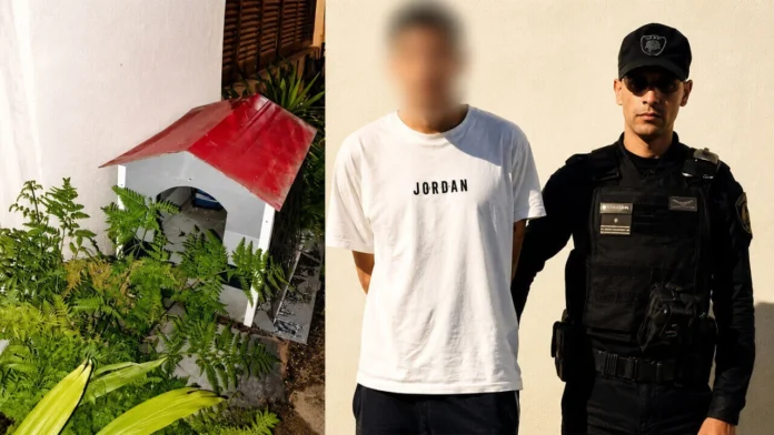 Robo, huyó y se escondió dentro de una cucha de perro para evitar ser detenido