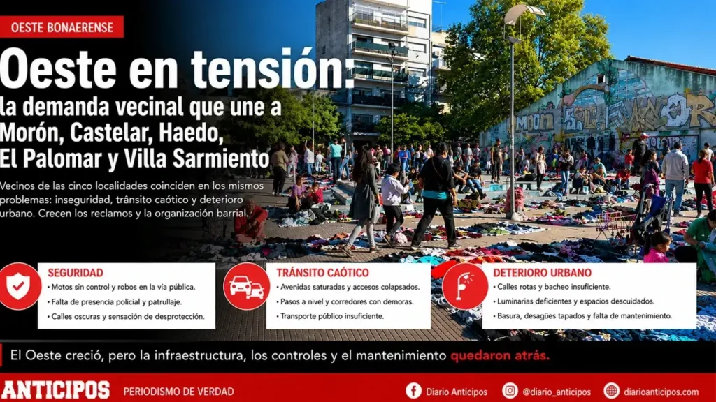 Morón inseguridad y deterioro urbano es la demanda y crítica que une a las cinco localidades