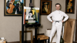 Museo Pettoruti: Emilio Pettoruti en su atelier rodeado de obras cubistas y geométricas