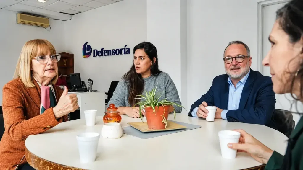 A la izquierda, Ana Ottonello, actual delegada adjunta de la Defensoría en el distrito