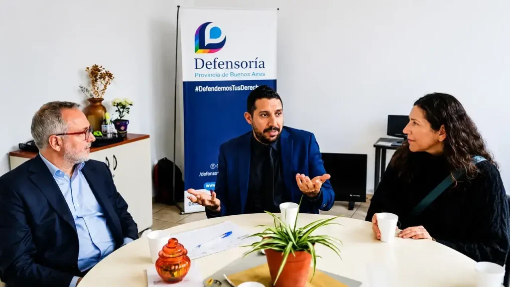 La delegación local es encabezada por Germán Navas, abogado especializado en protección de datos personales que se desempeña como delegado de la Defensoría del Pueblo bonaerense en Morón desde 2020