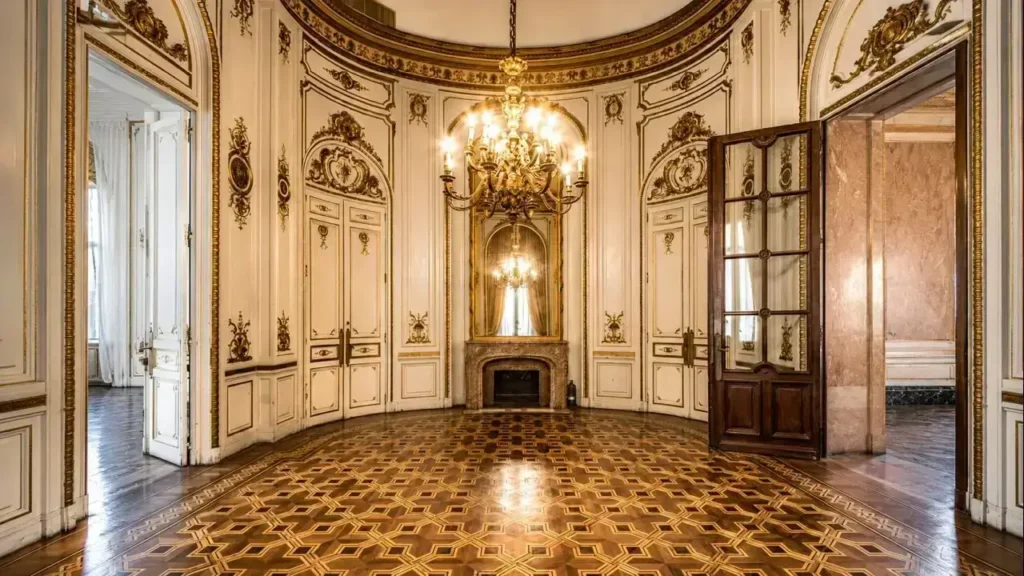 Uno de los tantos salones de baile del Palacio Paz