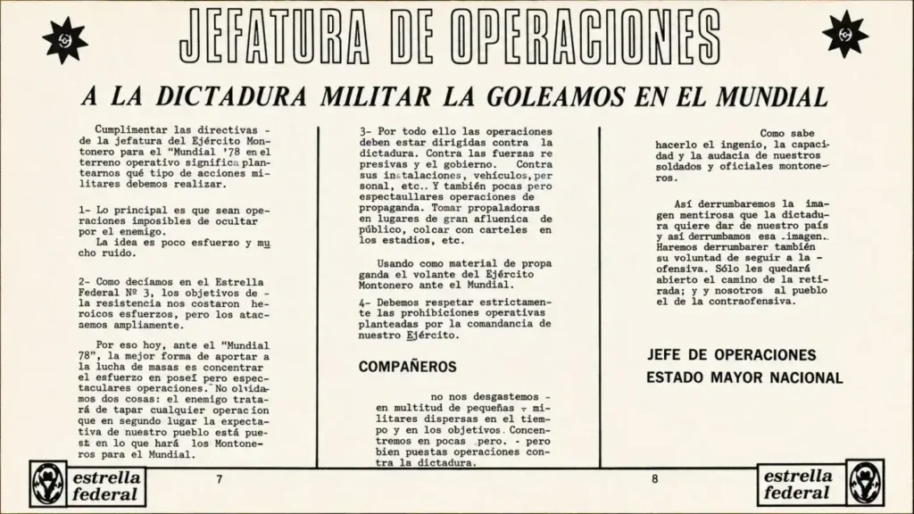 El Plan Maestro, aunque bastante débil, de Montoneros para enfrentar la dictadura durante el Mundial 78