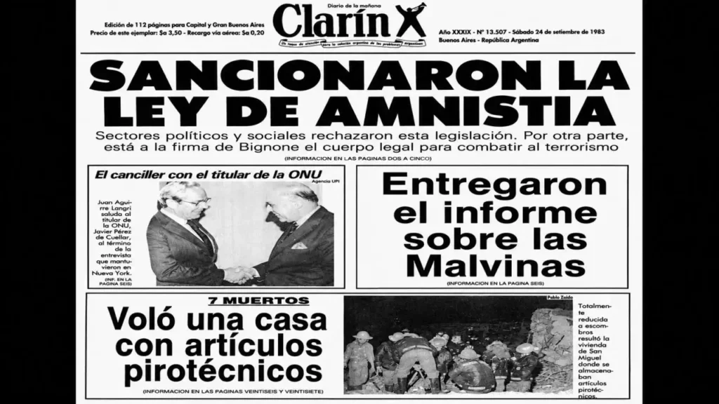 El terminar su mandato, luego de las elecciones del 30 de octubre de 1983 en las que ganó Raúl Alfonsín, firmó una auto amnistía para todos los militares involucrados en el Terrorismo de Estado