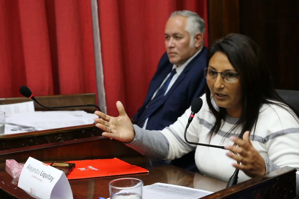 La concejal Alejandra Liquitay durante la sesión le dio "consejos" al intendente como por ejemplo cambiar la normativa y el proceso para echar gente del Palacio Municipal sin tanta burocracia