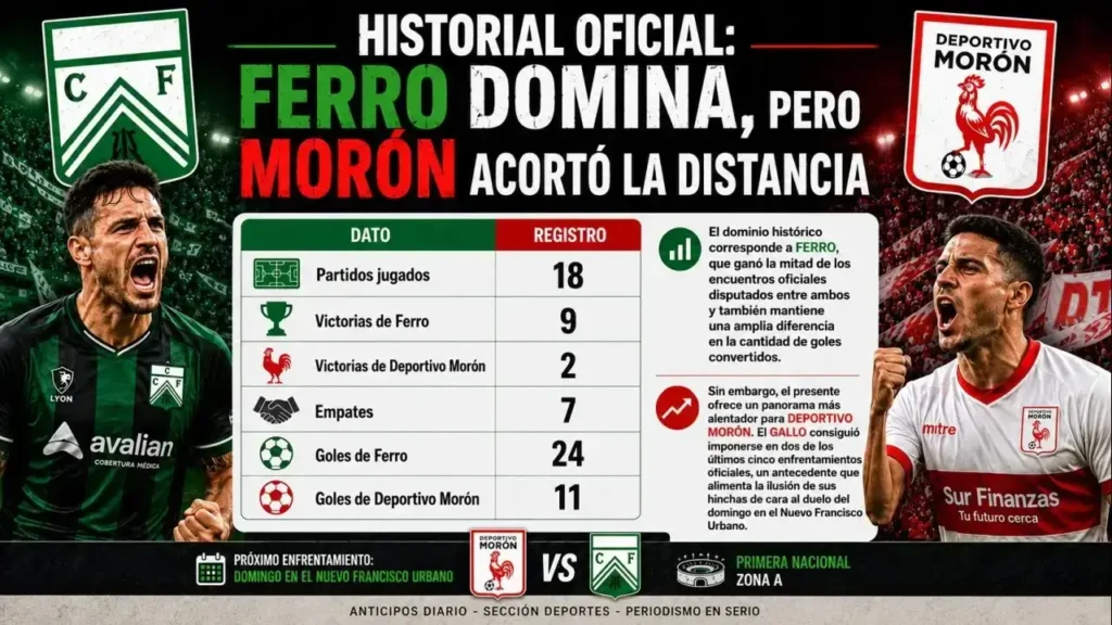Deportivo Morón se acerca a Ferro, el otro grande del Oeste