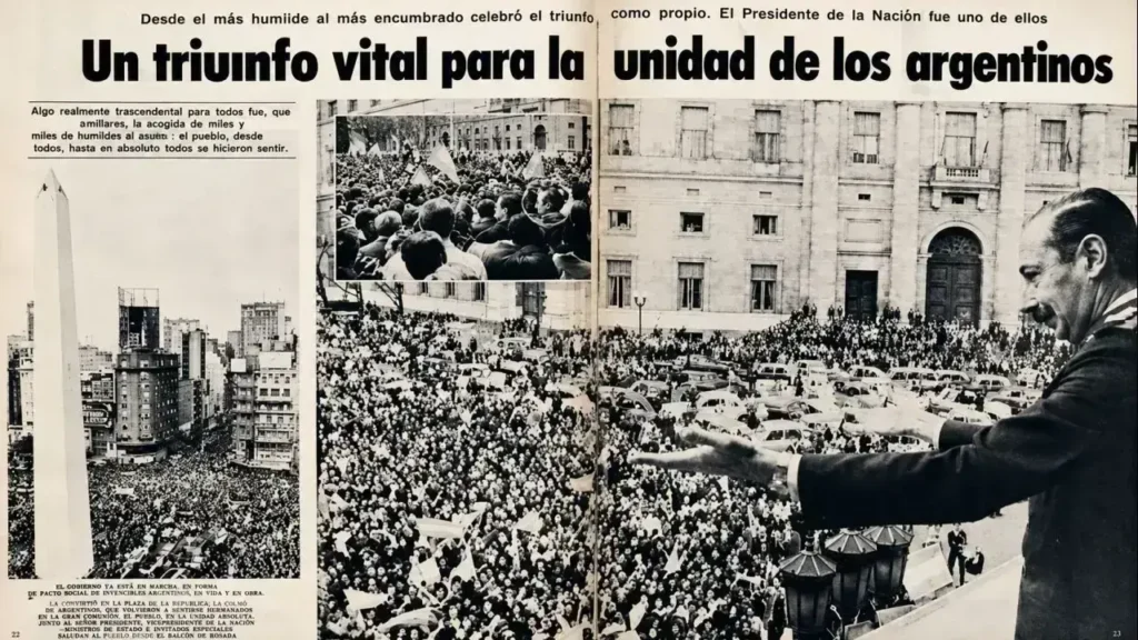 "Un trifundo vital para la unidad de los argentinos", que ya lo habían demostrado en las calles de todo el país, una consigna vacía, como todo lo que hizo el régimen genocida