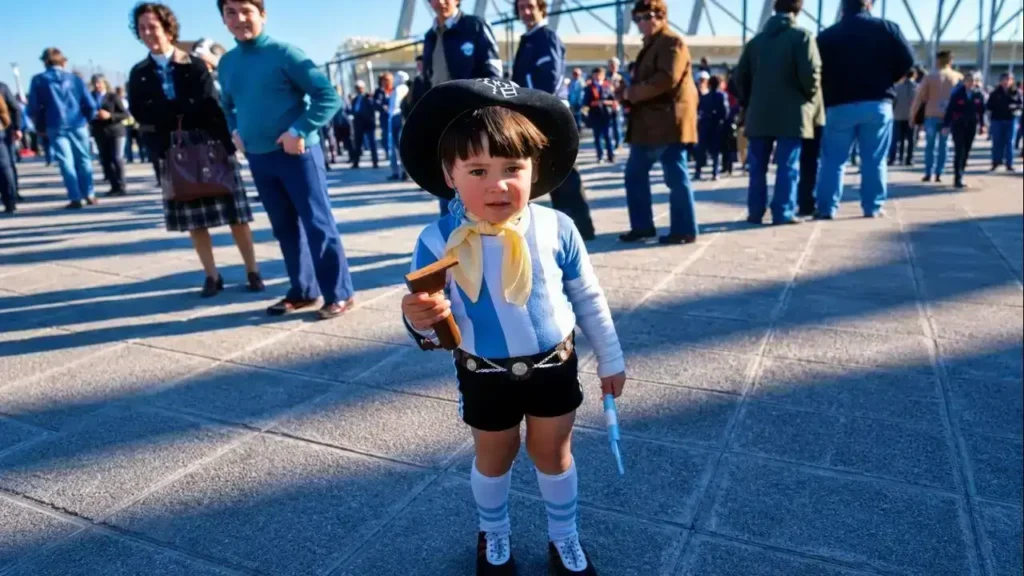 Otro niño disfrazado de gauchito durante el Mundial de 1978