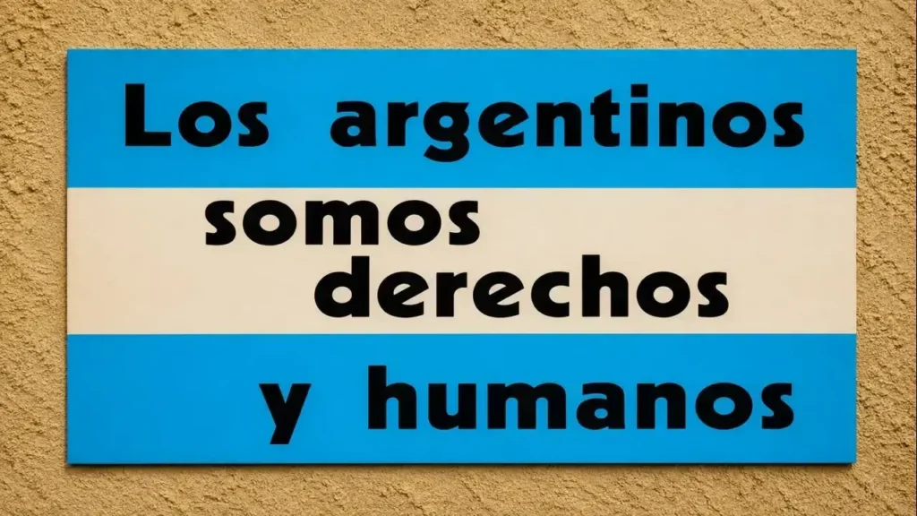 El sticker: Los Argentinso somos Derechos y Humanos, quedará en la infamia de la historia