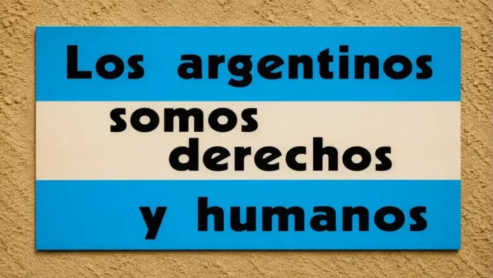 Los mayores de 50 se acuerdan de aquel sticker en las casas, en los autos, en los colectivos. Un sticker infame para negar el genocido que luego se conocería.