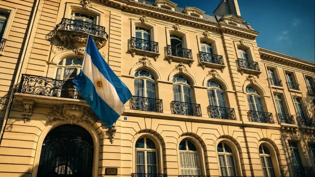 La Embajada Argentina en París, en la Rue Cimarosa, donde funcionó el Centro Piloto.