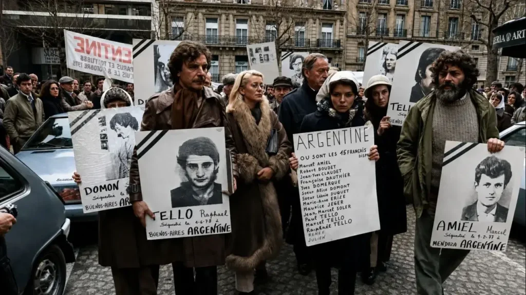 Exiliados argentinos reclaman por los desparecidos por la dictadura genocida de Videla en nuestro país