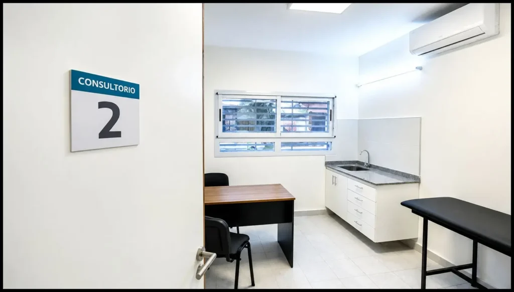 La muestra de un consultorio