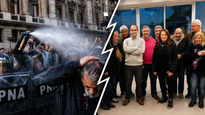 Represión en la Marcha de los Jubilados todos los miércoles por parte del Gobierno de Javier Milei. En Morón, los trabajadores municipales son jubilados al instante y de oficio para que pierdan plata a futuro y el Sindicato Municipal esta contando los días para que abra la feria judicial y empezar la batalla judicial.