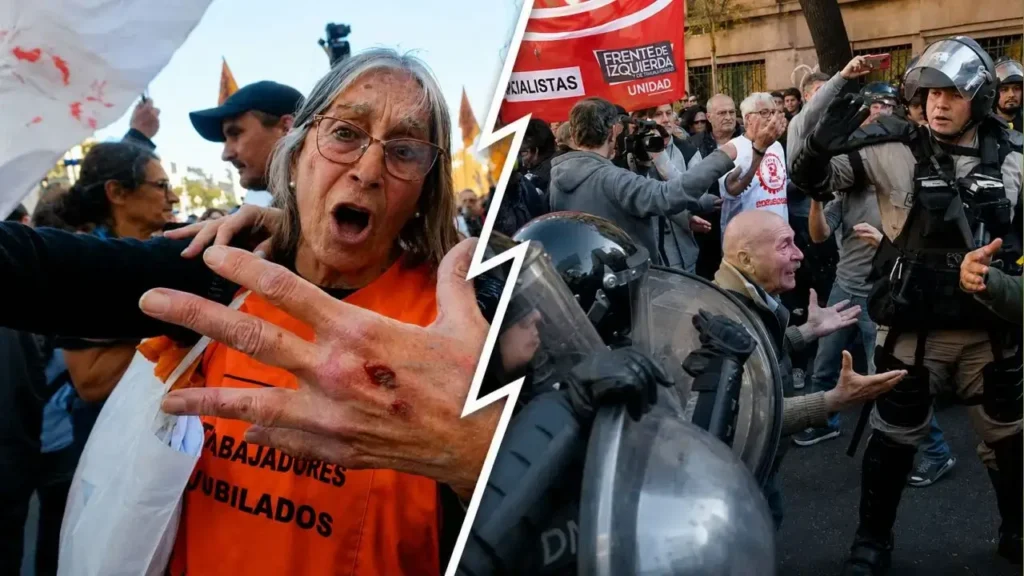 Balas de gomas para los jubilados que protestan