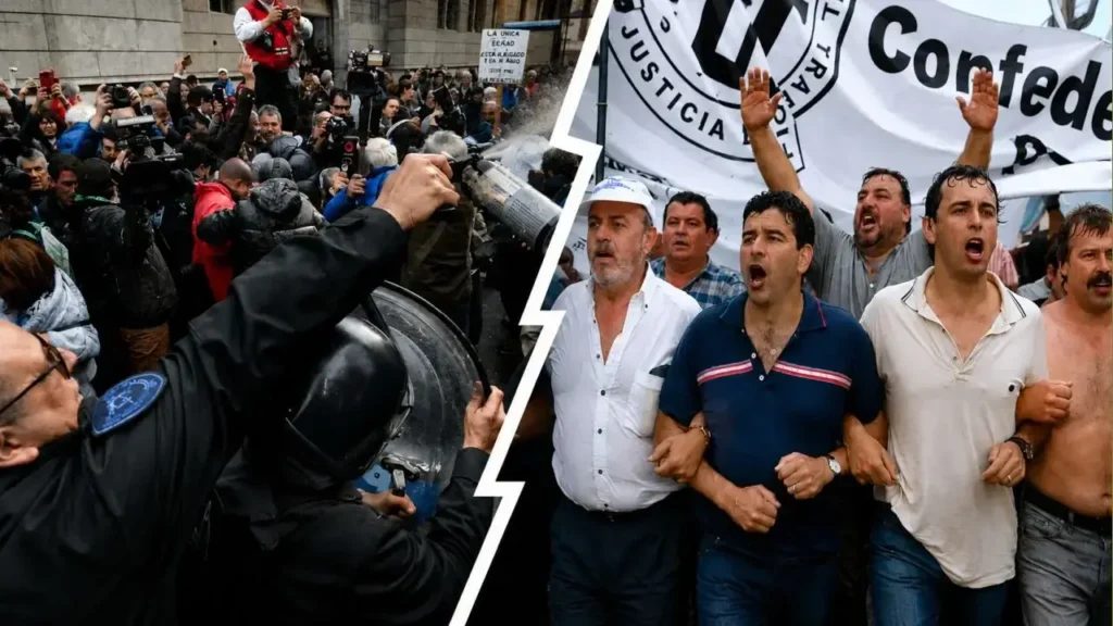 Luego de la caída del Gobierno de la Alianza, la disputa entre los trabajadores y el Estado Nacional, Provincial y Municipal fue muy fuerte