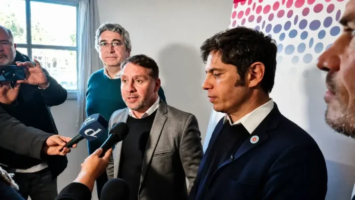 Pablo Descalzo y Axel Kicillof durante la Ronda de Negocios en Parque Leloir