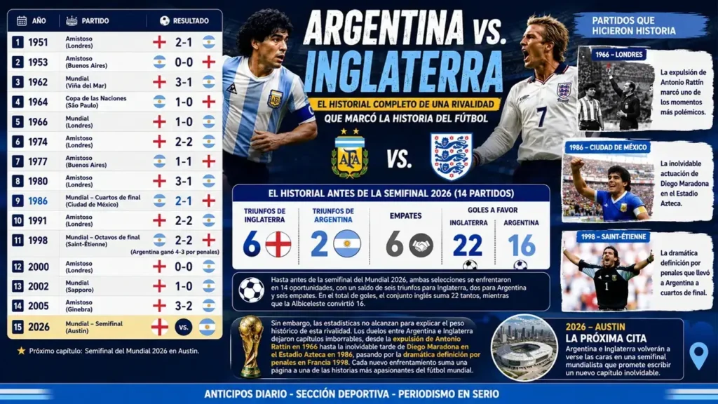 Historial Argentina vs. Inglaterra