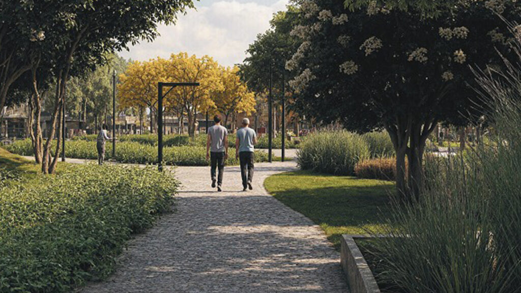 Un render parcial sobre cómo quedará la Plaza 2' de Febrero.
