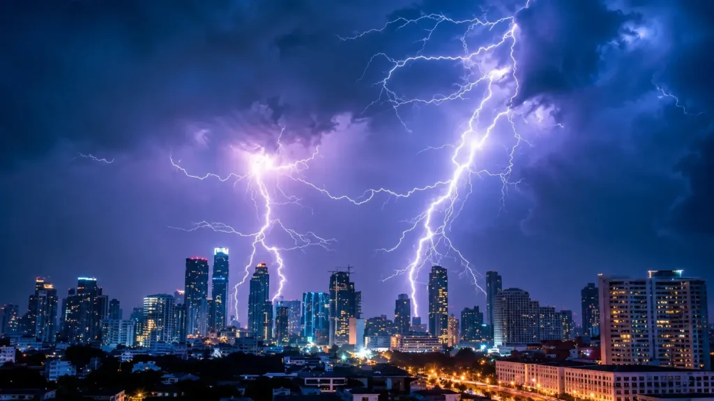 Alrededor de las 20.00 el cielo comenzó a dar señales hasta que arrancó el diluvio