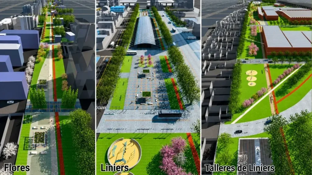 El render de la Ciudad de Buenos Airs sobre cómo aprovechar el espacio verde que dejaría traza en trinchera