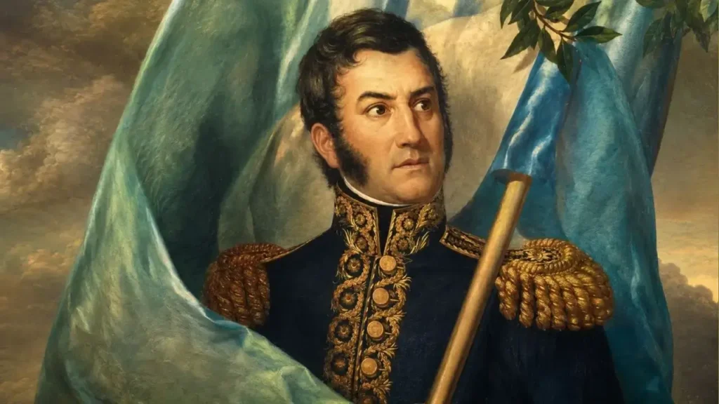 La figura imponente que todo argentino admira: la pintura que exhbien todas las dependencias pública sobre el General San Martín.