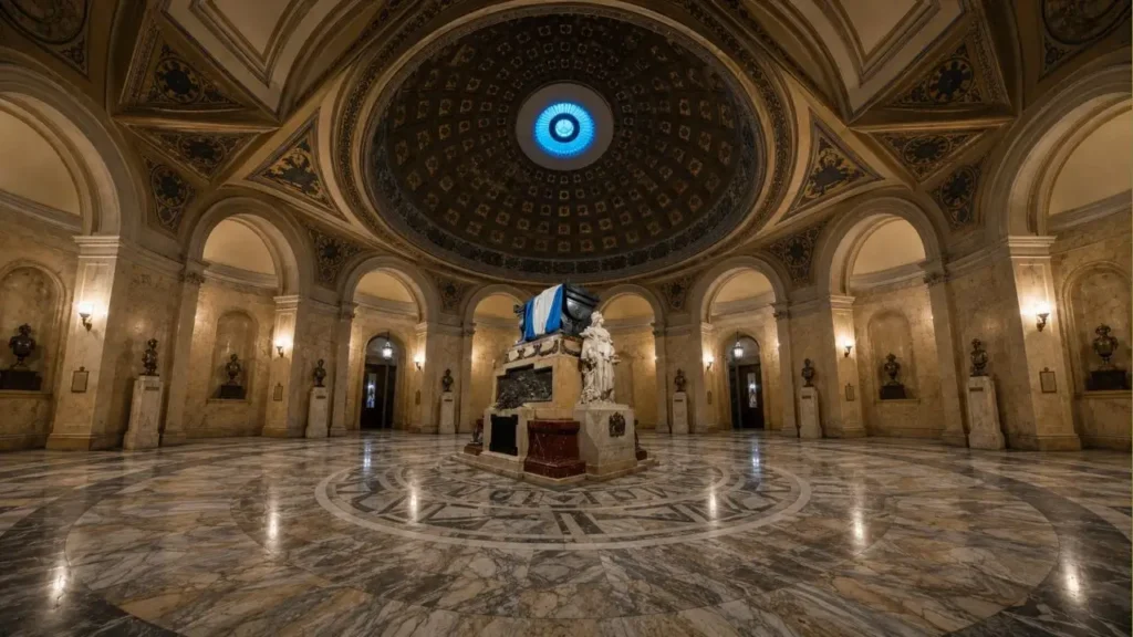 Dentro de la Catedral Metropolitana, el Mausoleo que contiene los restos del General Don José de San Martín.