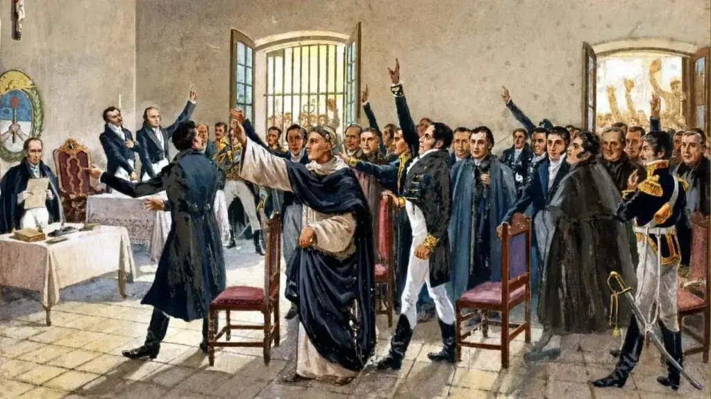 El acalorado Congreso de Tucumán que se pronunció por la Independencia Argentina.