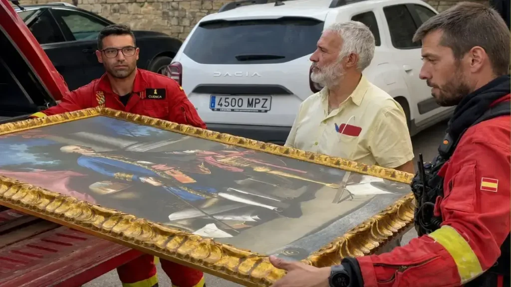 En el nordeste de España, una unidad militar retiró los restos de tres reyes aragoneses del siglo XI del monasterio de San Juan de la Peña, amenazado por un incendio forestal.