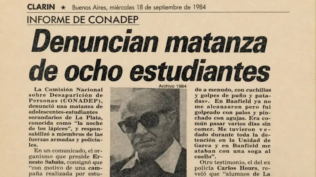 Con la apertura democrática y frente a la CONADEP, Pablo Díaz denunció los hechos que se dieron a conocer por primera vez.