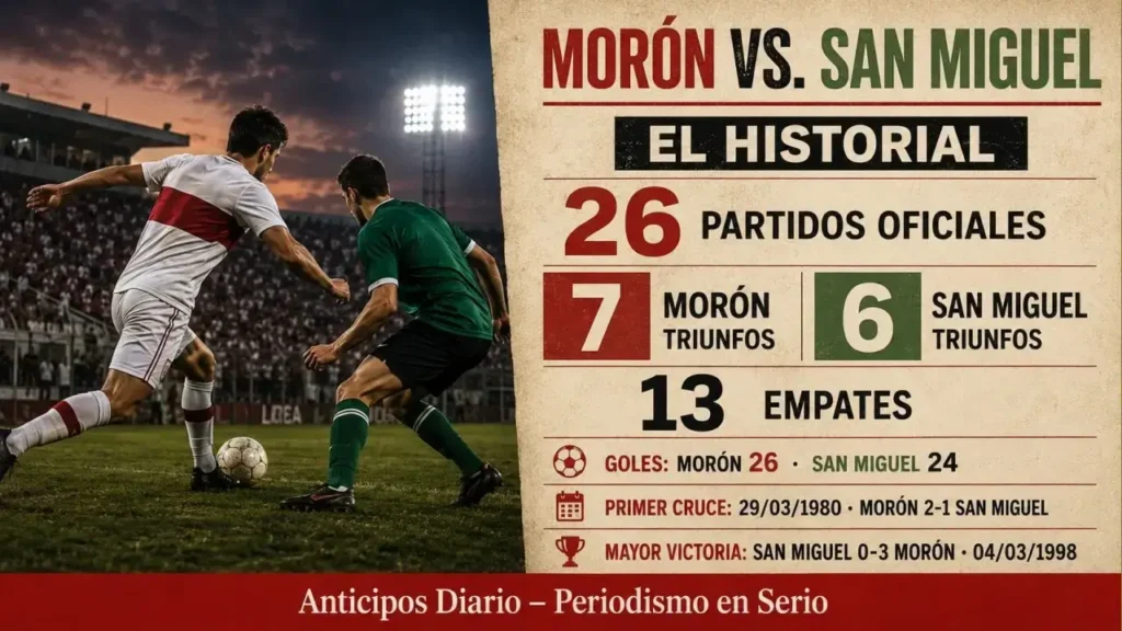 El Historial entre Deportivo Morón y San Miguel. Parejo y los nervios aumentan.