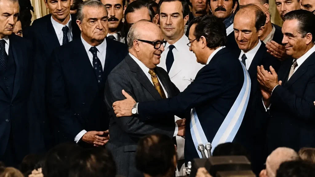 Roque Carranza jura como Ministro del Gobierno de Raúl Alfonsín en 1983.