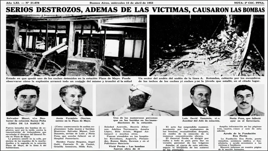 Los fallecidos fueron seis en total y a su vez hubo 19 mutilados. Fueron las primeras víctimas del ciclo peronista.