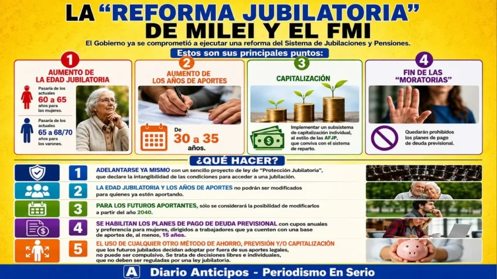 La Reforma Previsional para Javier Milei va de la mano con las intenciones del Fondo Monoterio Internacional cy contra casi 80 años de historia de Argentina.