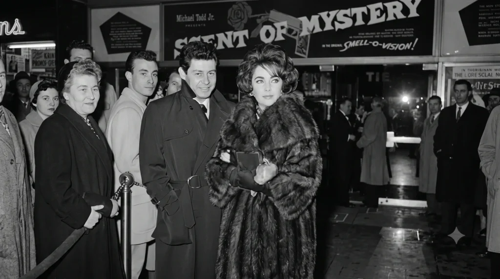 Scent of Mystery contó con una participación especial de Elizabeth Taylor, acreditada con el seudónimo Liz Rolyat