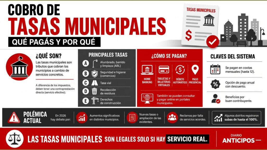 El Pack de Tasas que reparte el Municipio en una Infografía exclusiva de Diario Anticipos.