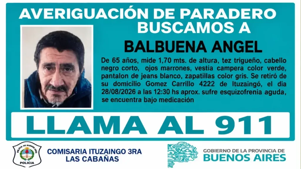 La prolongación de la búsqueda sin resultados incrementó la preocupación de quienes lo esperan en su casa.