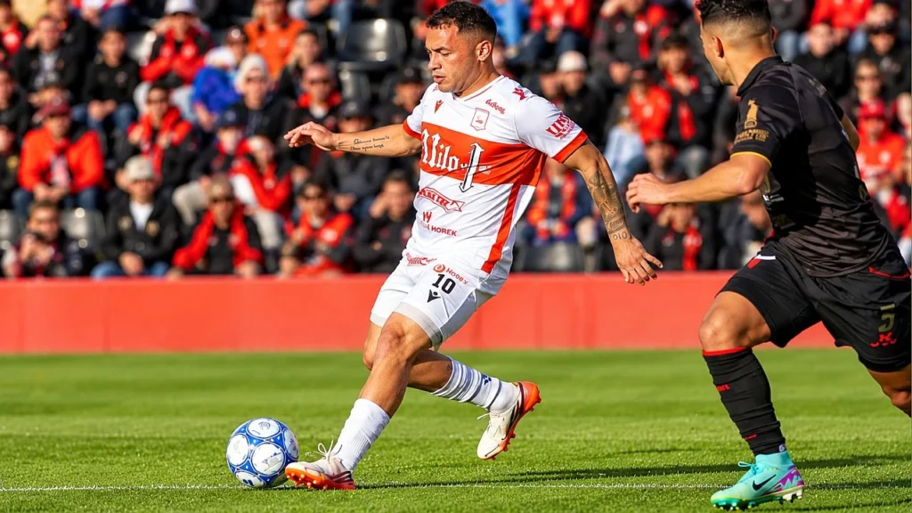 Franco Fagúndez trabajó algunos metros más atrás como enganche. La idea de Walter Otta fue que el goleador se asociara con los volantes y habilitar a los hombres de ataque.