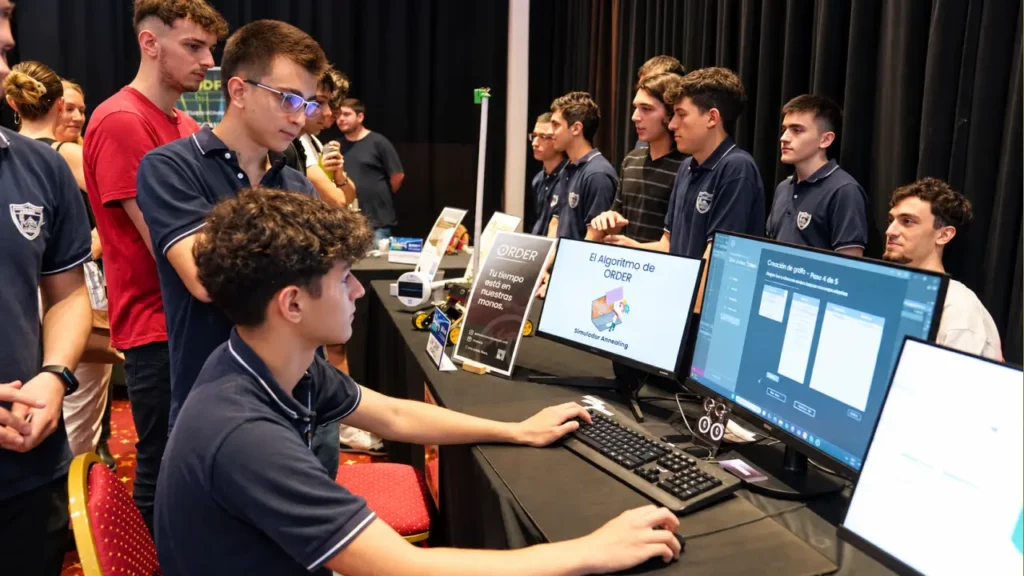 A dos pantallas, los adolescentes dieron clase sobre las posibilidades del manejo de la información hoy nos puede brindar como alternativa de trabajo.