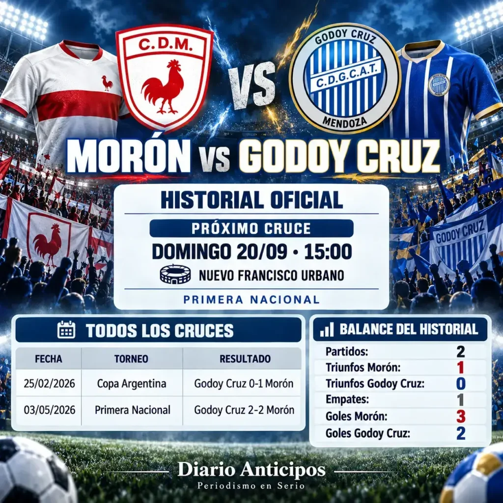 Más claro imposible. El historial entre Deportivo Morón y Godoy Cruz.