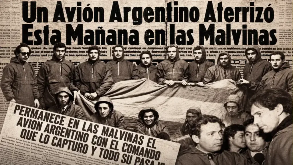 De repente, aquel día, un avión argentino había finalmente aterrizado en las Islas Malvinas.