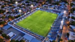 El Estadio de Racing de Córdoba en la Ciudad Barrio Nueva Italia. Lleva el nombre de Miguel Sancho.