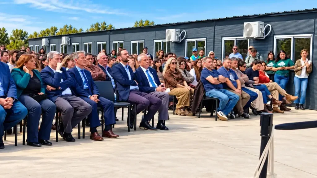 Autoridades, docentes, estudiantes y trabajadores de la UNAHUR participaron de la inauguración del complejo, que amplía la infraestructura de la Universidad en Hurlingham.