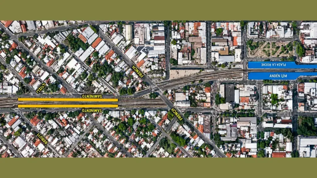 Hoy los andenes están a trescientos metros uno de otros. Pasando la calle French, en dirección a Once se encuentran el Andén Norte provisorio ya que ya lo están rasladando al Lado Sur para remodelación el Andén original que da a Plaza La Roche.