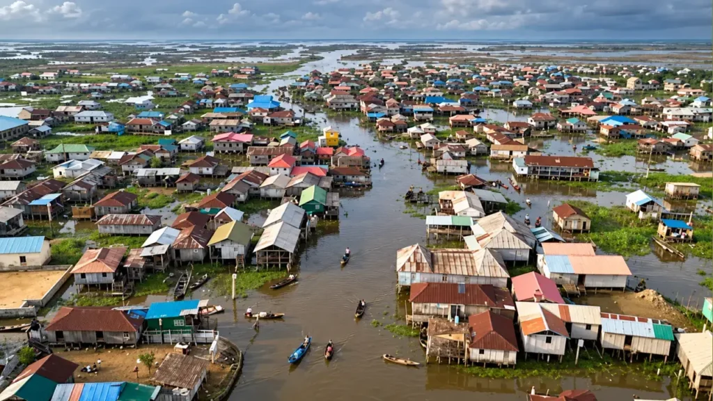 Las inundaciones dejan barrios bajo el agua y exponen las dificultades de las ciudades beninesas para responder a las lluvias intensas y mantener la circulación.