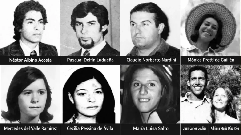Los ocho cuerpos encontrados y reconocidos. En la última foto, está Adriana María Díaz Ríos. Ella no fue encontrada.