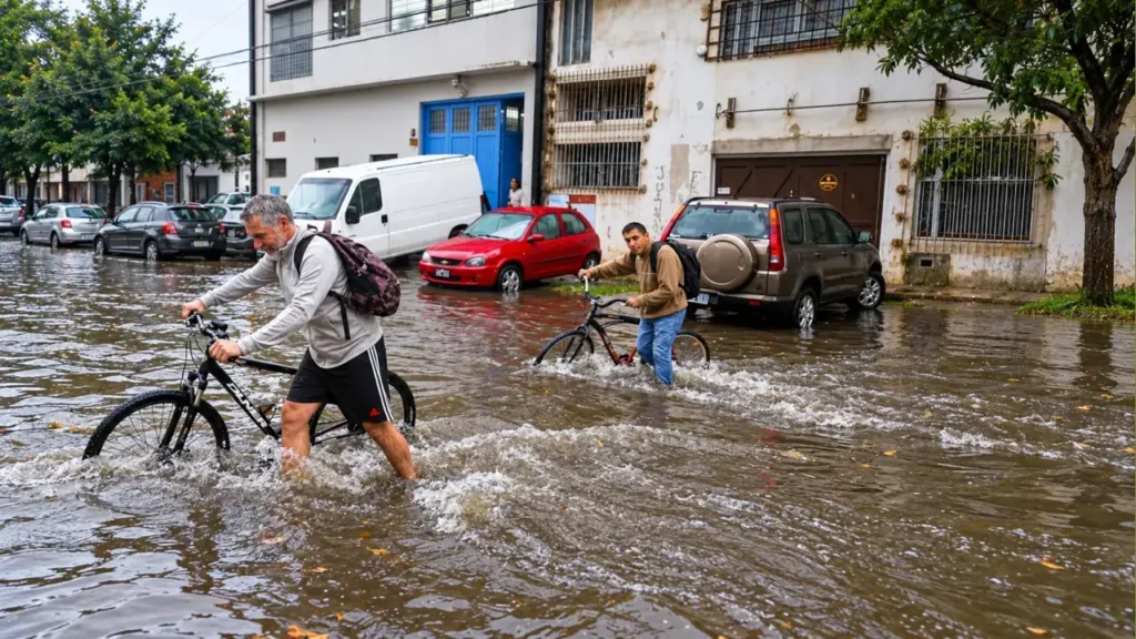 Una fuerte inundación puede provocar graves daños en Morón, Ituzaingó, Hurlingham, La Matanza, Merlo y Moreno.