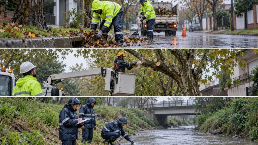 La desobstrucción de desagües forma parte de las tareas previstas para evitar que residuos y sedimentos dificulten el escurrimiento durante las lluvias.