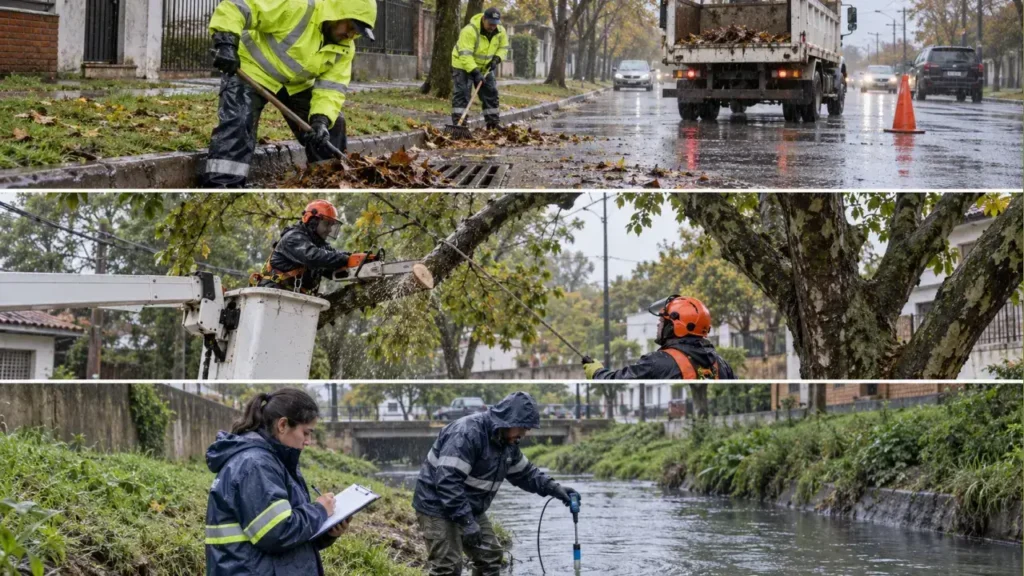 El esquema combina limpieza de sumideros, retiro de ramas de riesgo y control de los cursos de agua, tres medidas de prevención ante el escenario de lluvias asociado a El Niño.